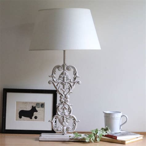 Ornate Iron And Wooden Table Lamp By Victoria Jill