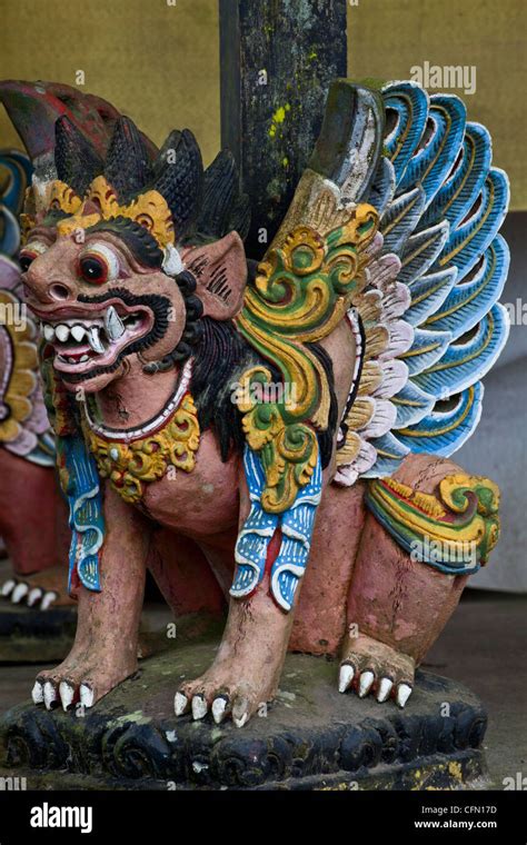 Balinese Carved Stone Statue Of Garuda In Hindu Temple Ubud Bali