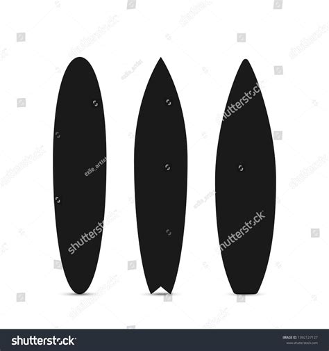 Surfboard Set Black Silhouette Of Surfboard Vector Illustration