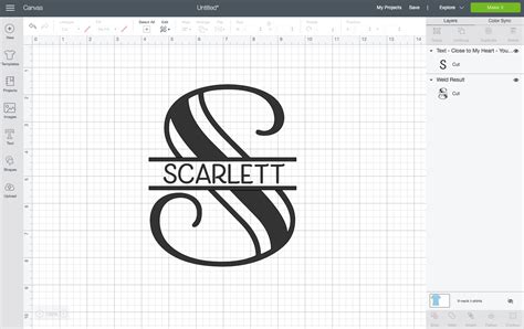 How To Create A Split Monogram In Cricut Design Space