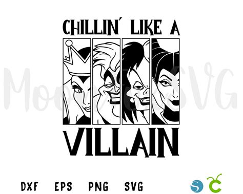 Chillin Like A Villain SVG Villains Svg Ursula Svg Etsy France