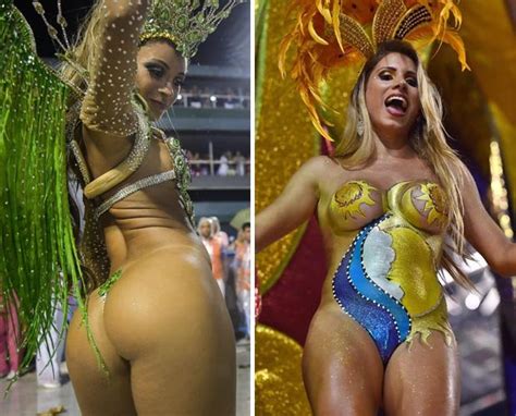 Sexy Brazilian Women At Rio Carnival Naked Body Paint Nipple Tassels And Shibues Daily Star