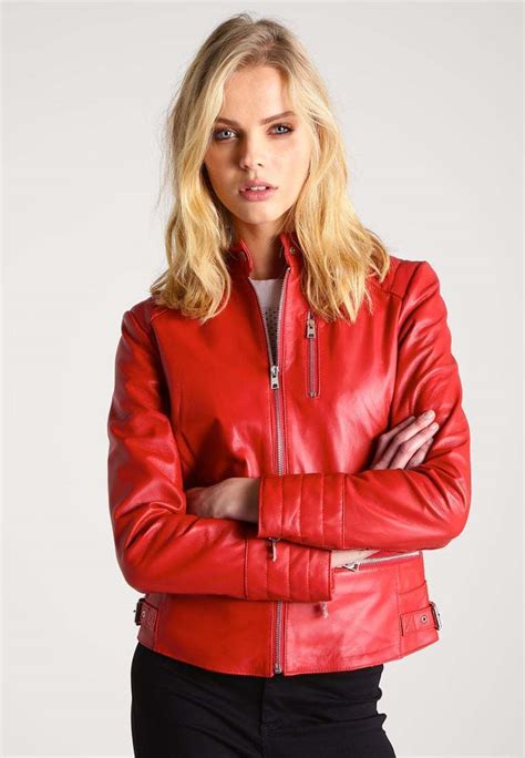 New Red Women Biker Motorcycle Leather Jacket Genuine Lambskin Size Xs