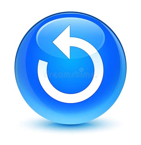 Refresh Arrow Icon Glassy Cyan Blue Round Button Stock Illustration