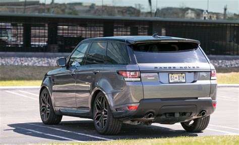 The range rover sport manages to combine range rover's familiar cubist styling with a raked windscreen and a tapered roofline that makes the vehicle appear as if it is moving quickly, even when at rest. 2017 Land Rover Range Rover Sport Supercharged / SVR ...
