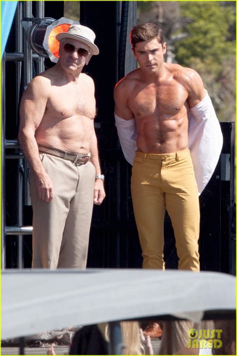 full sized photo of zac efron robert de niro have shirtless contest on set 07 zac efron and his