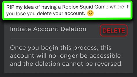 Roblox Account Deletion Button Update Youtube