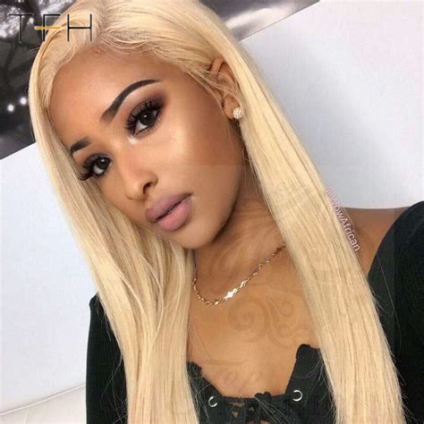 Top Fashion Hair Blonde Lace Front Wig 613 Straight Hair 250 Density