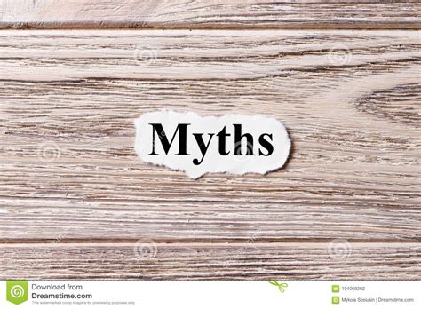 Myths Of The Word On Paper Concept Words Of Myths On A