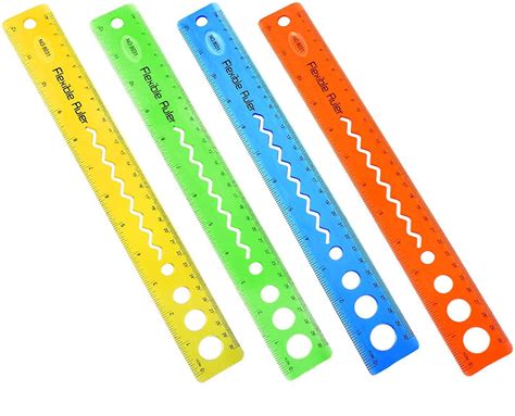 Flexible Rulers 12 Inch 4 Pieces Student Transparent Rulers For School