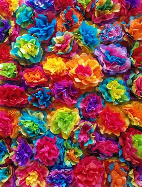 20 Fiesta Tissue Paper Flowers Mexican Tissue Paper Flowers Etsy