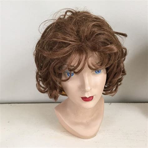 Vintage 1960s 1970s Soft Curly Brunette Wig Short Style