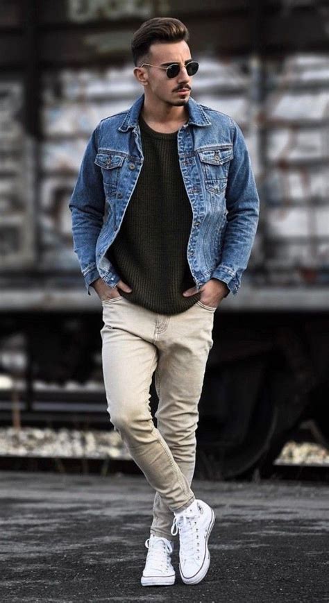 How To Wear A Denim Jacket Mens Casual Outfits Stylish Mens Outfits