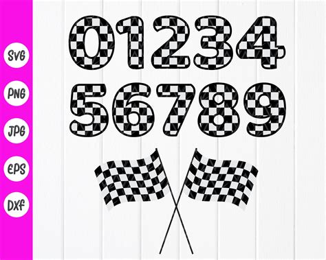 Checkered Numbers Svg Racing Stripes Svg Racing Numbers Etsy In 2021