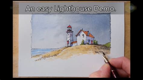 Paint A Lighthouse In Line And Wash Watercolor Quick And Easy Peter