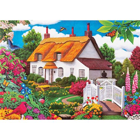 Summer Garden Cottage 1000 Piece Jigsaw Puzzle Bits And Pieces