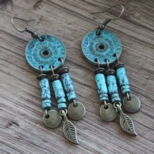 Turquoise Boho Dangle Earrings Bohemian Earrings Boho Jewelry Bohemian