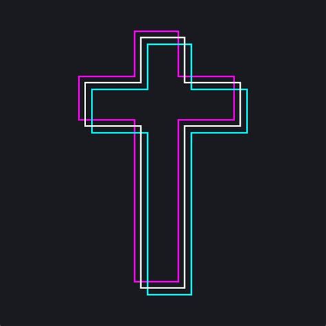 Christian Cross Vaporwave Aesthetic Cross