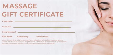 Best Images Of Printable Massage Gift Certificate Template Free