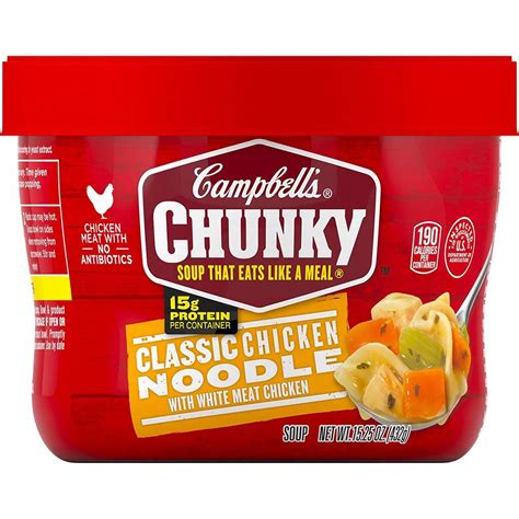 Cover, reduce heat, and simmer 45 minutes or until chicken is tender. Campbell's Chunky Soup Microwavable Bowl, 15.25 oz. (Pack ...