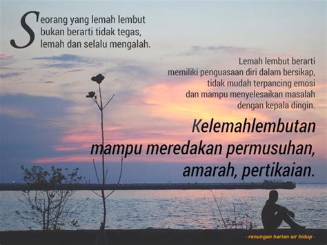 Find more about lemah lembut, the meaning of lemah lembut and translation of lemah lembut from indonesian to english on kamus.net. Milikilah Karakter Lemah Lembut - Ps. Sukirno Tarjadi ...