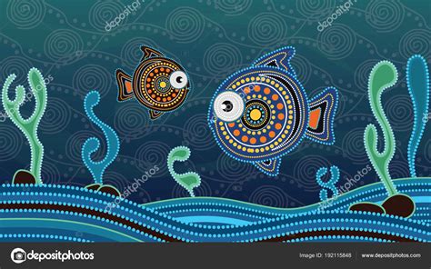 Aboriginal Dot Painting Fish