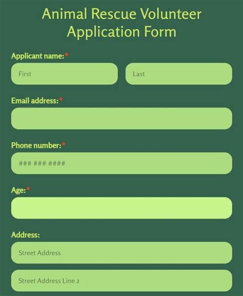 Pet And Veterinary Form Templates Free 123formbuilder