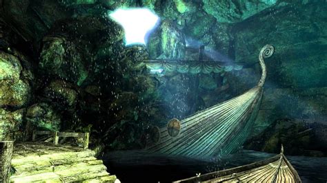 Skyrim Cave Ship 1 Dreamscene Video Desktop Wallpaper