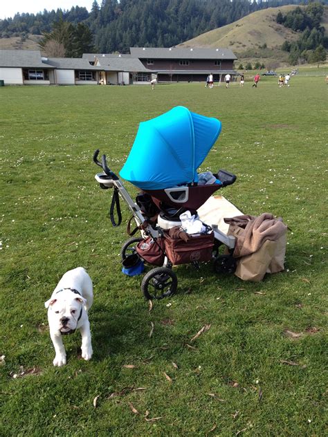 Orbit Baby Stroller And Panniers At Daddys Soccer Game With Maximus