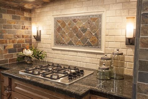 Rustic Stone Backsplash Kitchen