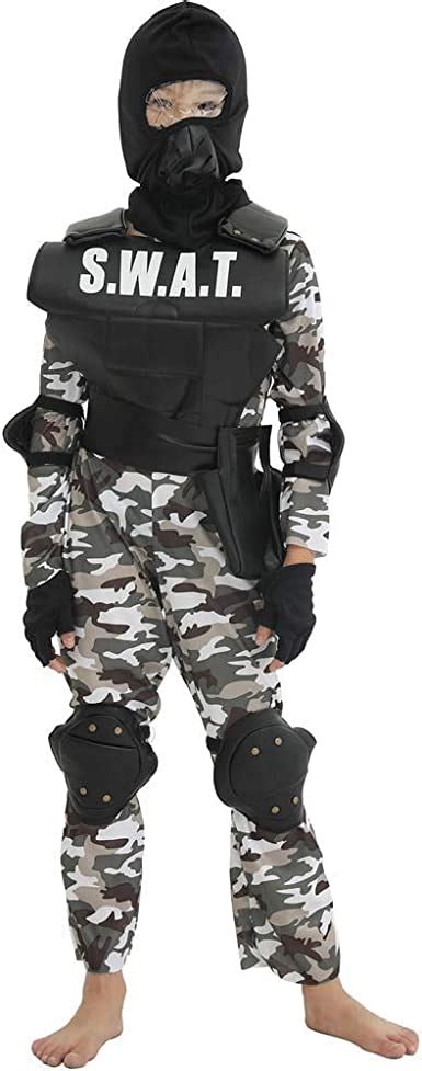 Swat Costume Military Uniform Kids Police Set Child Special Soldier
