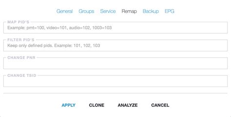 Stream Remap Settings Cesbo Astra