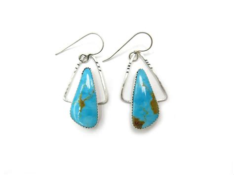 Harmony Sterling Silver Turquoise Earrings By Saltydf On Etsy