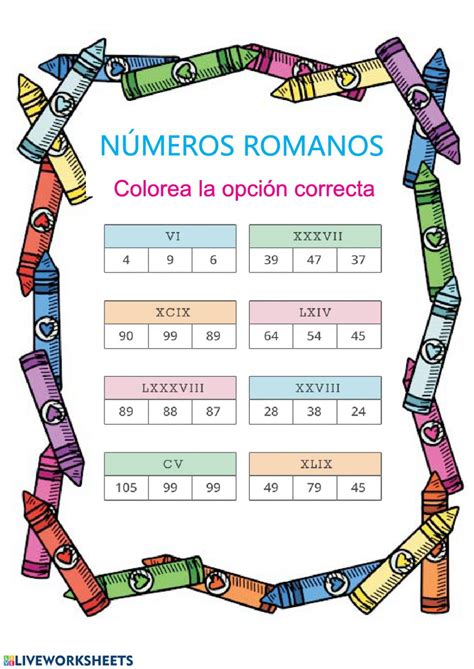 NÚmeros Romanos Ficha Interactiva