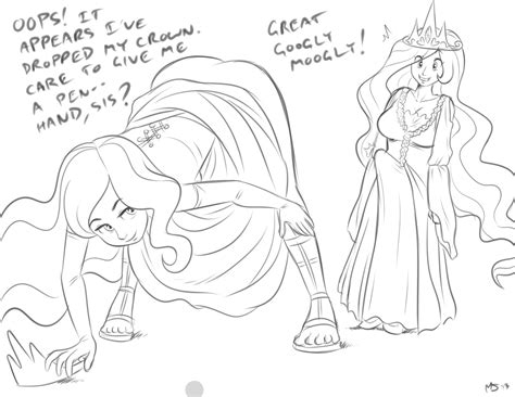 212886 Suggestive Artistmegasweet Princess Celestia Princess Luna Human Bent Over