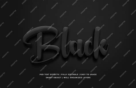 Premium Psd Black 3d Text Style Effect