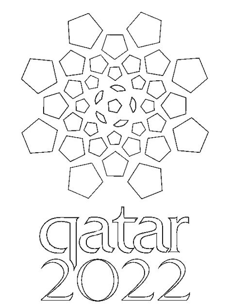Kleurplaat WK voetbal 2014 Logo Qatar 2022 16