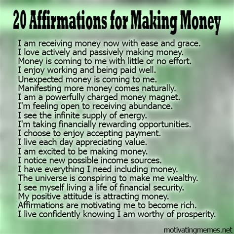 229 likes · 4 talking about this. 20 Motivating Affirmations for Making Money - Motivating Memes