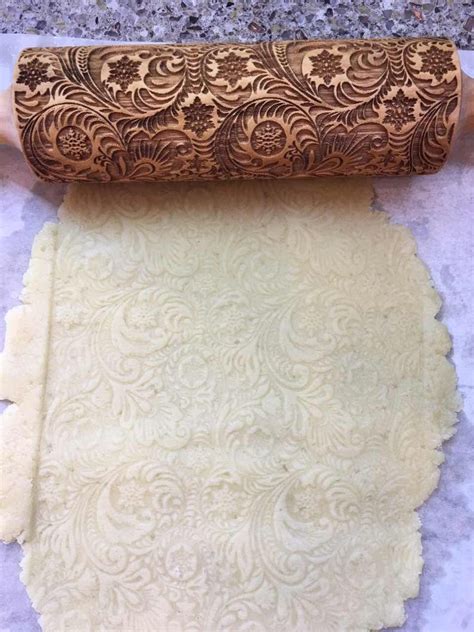 Frosty Flowers Embossing Rolling Pin Laser Engraved