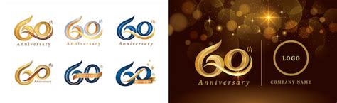 Premium Vector Set Of 60th Anniversary Logotype Design Sixty Years