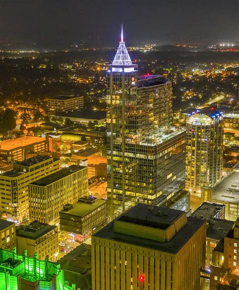 Downtown Raleigh At Night Aerial Photo Rraleigh