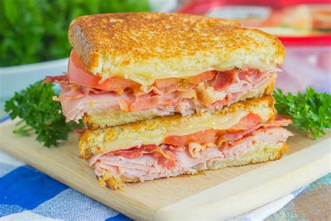 Ham, salami, provolone, roasted red peppers, tomatoes, red onions, olives, peperoncini peppers, lettuce and italian dressing on a french roll. Grilled Ham and Swiss Sandwich - Pumpkin 'N Spice