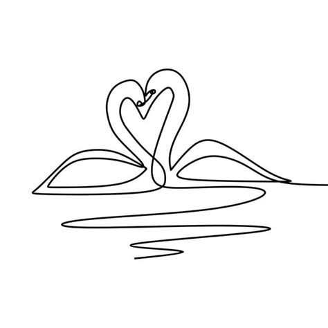 ✓ free for commercial use ✓ high quality images. Goose One Line Art Drawing Couple Romantic Continuous ...