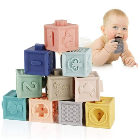 Mini Tudou Baby Blocks Soft Building Blocks Teething Chewing Toys
