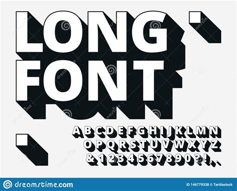 Long Shadow Font Retro Boldness D Alphabet Old Bold Type And Vintage Cool Typography Hipster