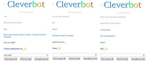Cleverbot 4 5 And 6 Im A Creepypasta Character By 1haku7 On Deviantart