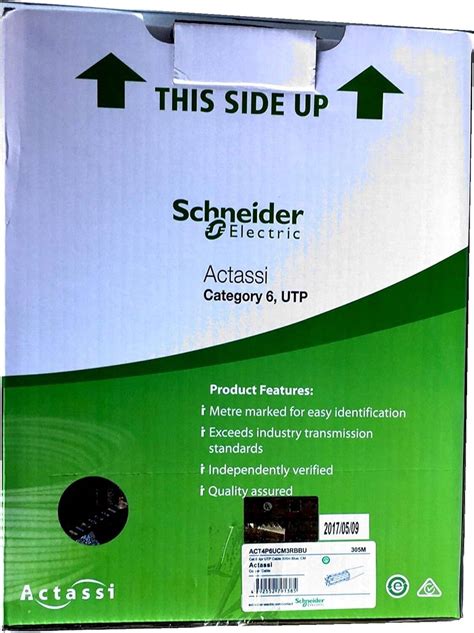 Schneider Utp Cat 6 Cable Schneider 305 Mtr Box Act4p6ucm3rbbu Buy