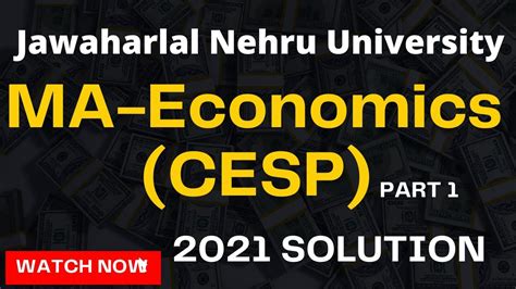 Jnu Ma Economics Cesp Question Paper Solution Youtube