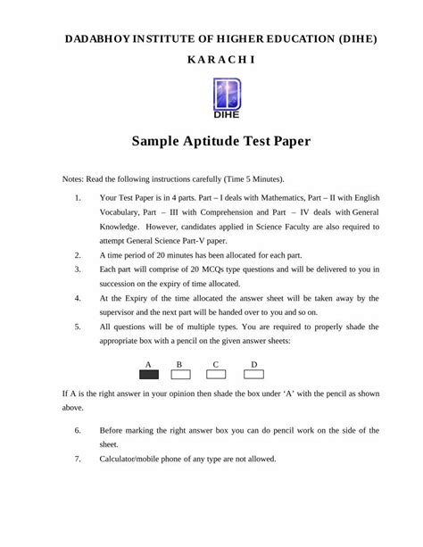 Pdf Sampleaptitudetest Dokumentips