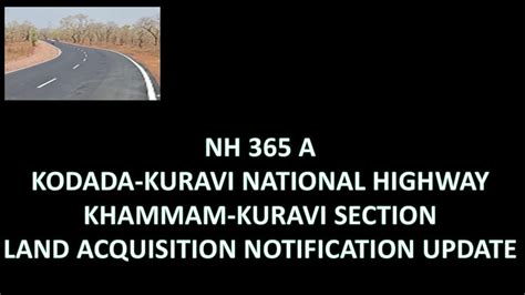 Kodada Khammam Kuravi National Highway 365a Land Acquisition Notification Update Jvedvlog Youtube